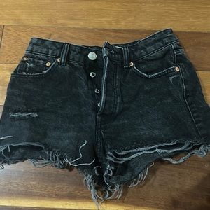 black jean shorts